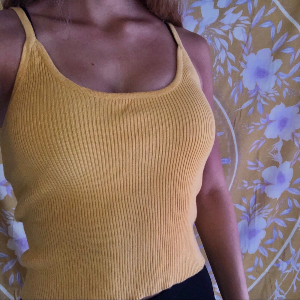 Brandy Melville Yellow Knit Tank